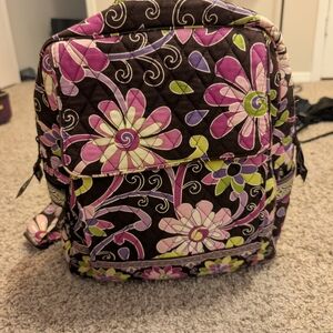 Vera Bradley Pink and Green Floral Backpack